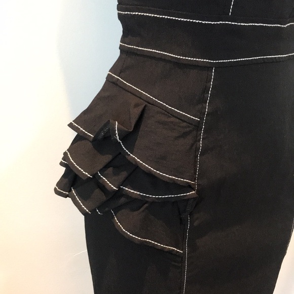 Bebe mechanical fabric peplum dress. - Picture 5 of 11